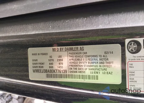 2014 Smart Fortwo Pure from USA, damaged, VIN WMEEJ3BA8EK776139